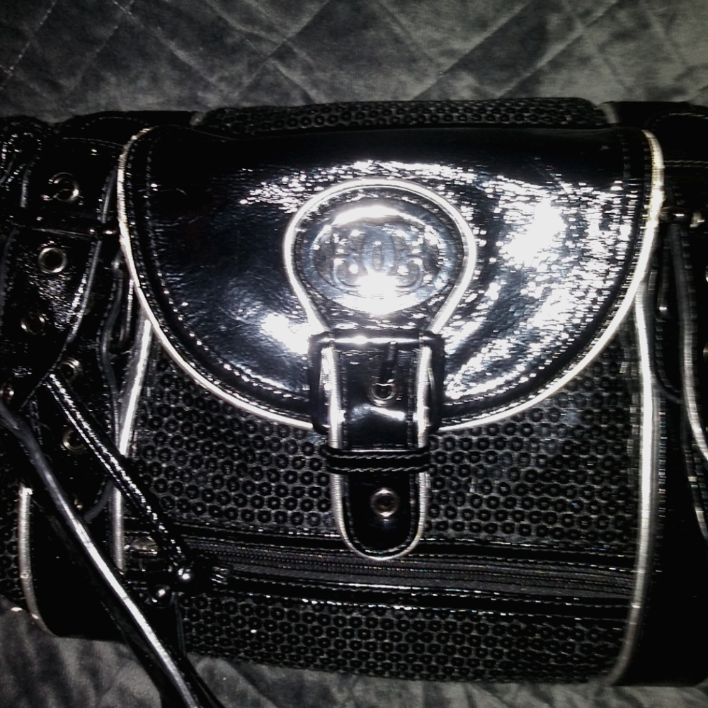 Sharif black sequins handbag